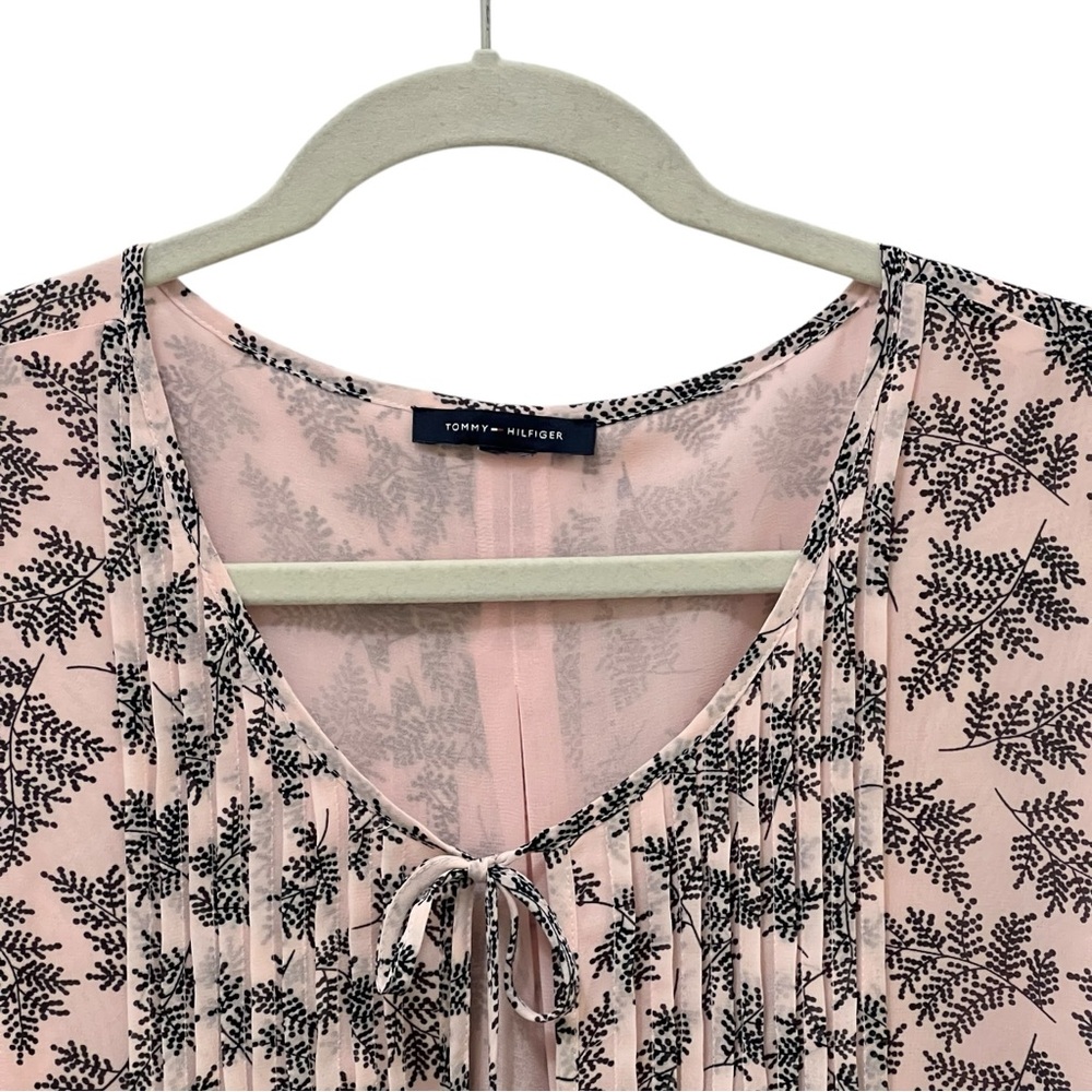 TOMMY HILFIGER pink and blue peasant blouse XXL - Picture 4 of 9
